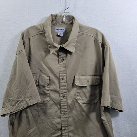 Carhart Men's Tan Button Front Work Shirt Size 2XL 101624-0928 - Picture 2 of 6